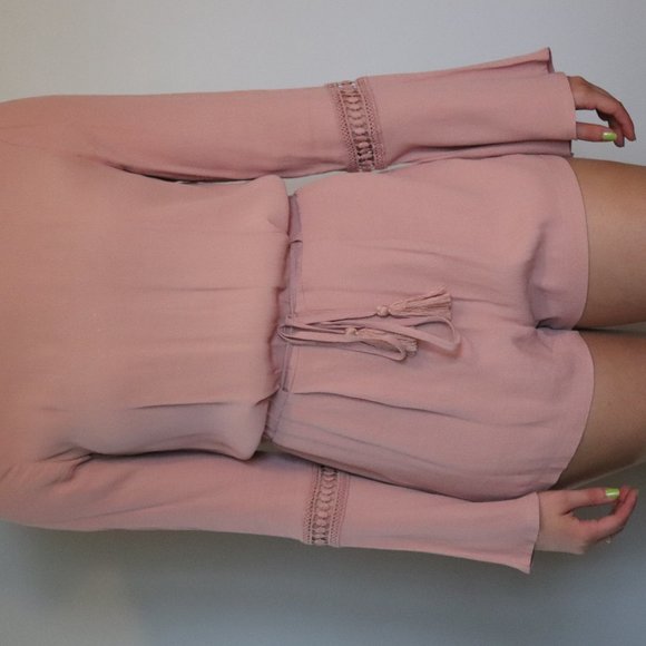 Rosy Blush Bell Sleeve Romper | 020 - Picture 6 of 6